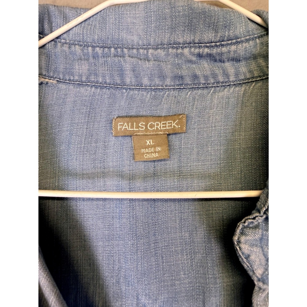 Falls Creek Iightweight Chambray Denim Shirt Dress NWT Coastal Western Normcore - Picture 3 of 10